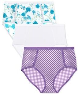 Plus Size Women's Full Coverage Microfiber Panty 3-Pack by Catherines in Floral Gingham Pack (Size 13)