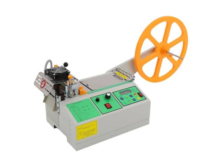 60-120 Stück/min Automatische Gurtschneidemaschine, 500W 220V Heiß- und Kaltbandschneider Einstellbarer Bandschneider Schneidemaschine Gurtband Messer für 1-5mm Leder Gewirke Klebebänder Nylongurte