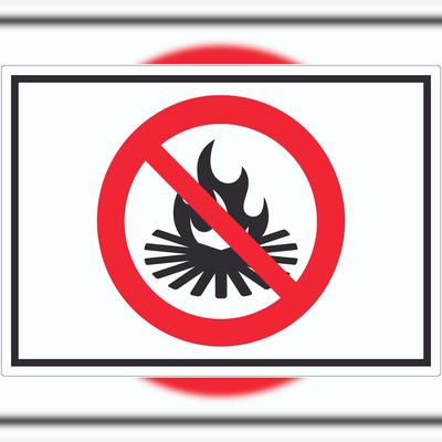 HB-Druck Lagerfeuer verboten Symbol Aufkleber A3 (297x420mm)