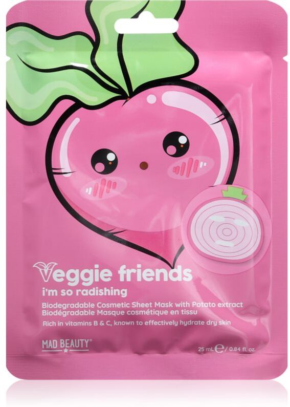 Mad Beauty Veggie Friends Radish sheet mask with moisturising effect 25 ml
