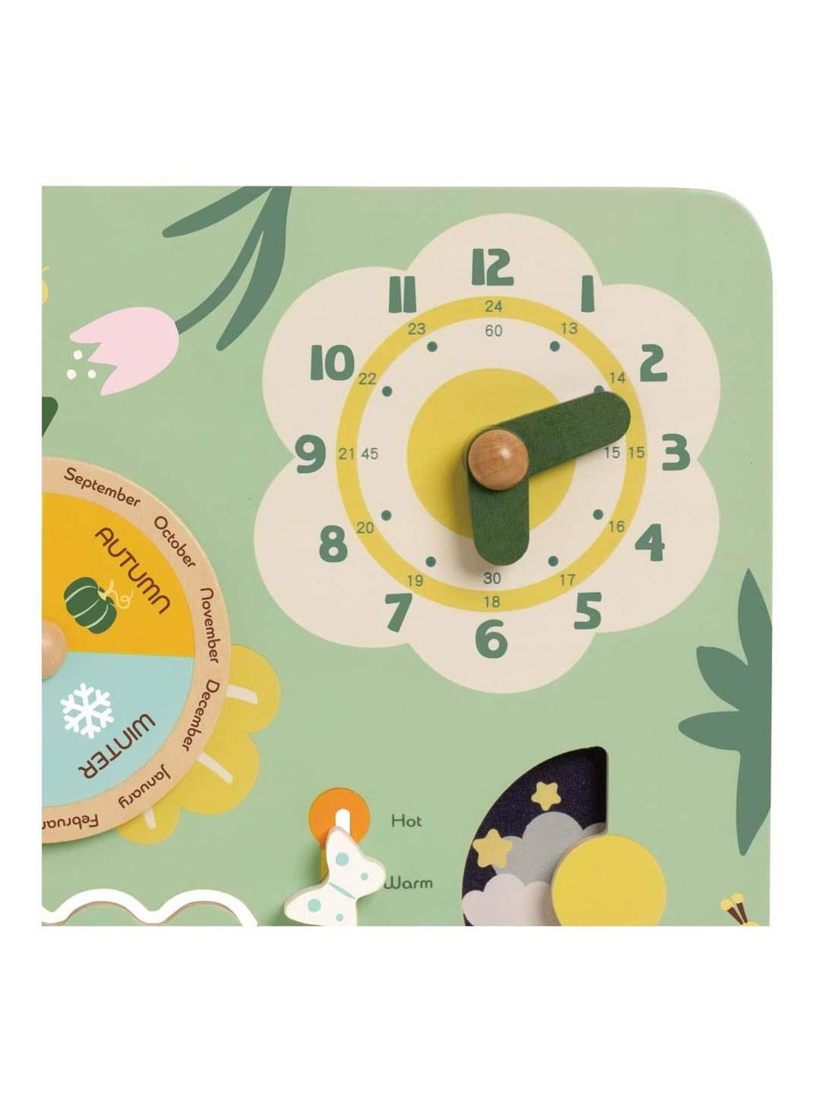 Classic World Wooden Vintage Calendar Learning Clock