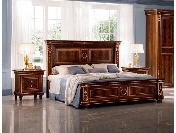 Xlmoebel Holzbett Klassisches Designer Holz Luxus Doppel im Barock Rokoko Stil (Bett, 1-tlg., Klassisches Designer Holzbett Barock/Rokoko, Breite 200), Made in Europa