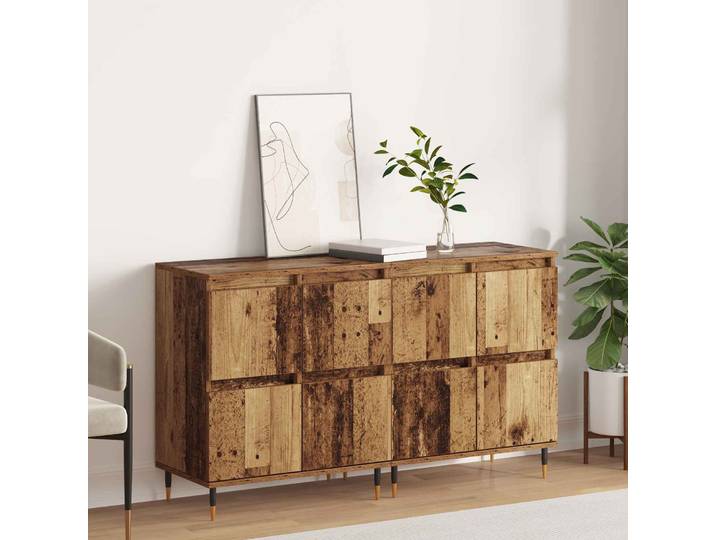 vidaXL Aufbewahrungsschrank 2 stk. Altholz 60 x 35 x 70 cm
