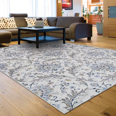Dream Decor Rugs Serai Blooming Acacia Taupe Blue Area Rug