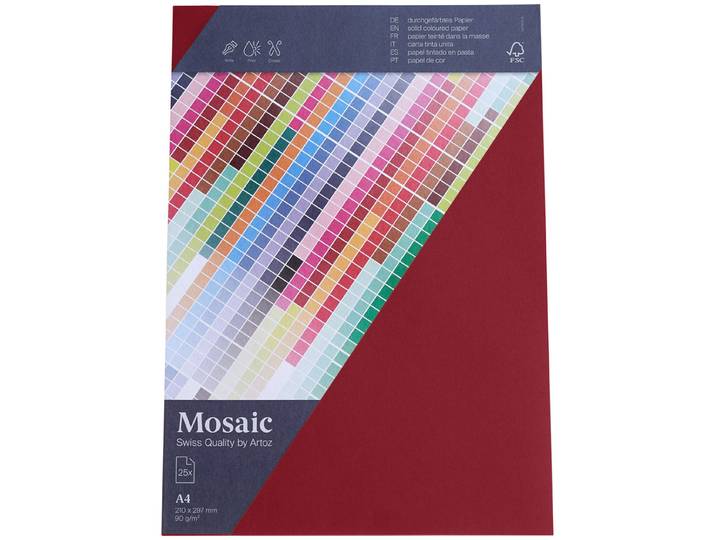 Artoz Mosaic Bogen A4 weinrot 25 Stück