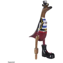 HTI-Living, Deko Figuren + Skulpturen, Dekoente Käptn Quak aus Holz 25 cm Piraten Ente Maritime Dekoration