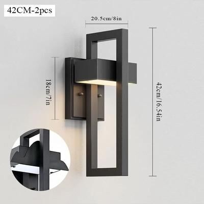 Uplifted Goods Modern Waterproof Outdoor Wall Light 42cm (2pcs) warm Light
