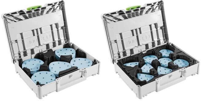 Set Festool Schleifmittel-Systainer³ SYS-STF D125 GR-Set Granat + Festool Schleifmittel-Systainer³ SYS-STF D90/V93 GR-Set Granat