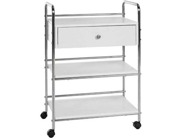 furnicato Rollwagen PL912 59x82x36 cm Weiß, (1 St), Soft-Close-Schublade Allzweckwagen mit feststellbaren Rollen