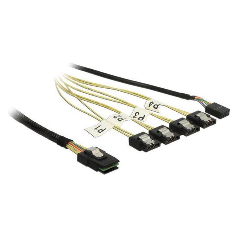 Delock Reverse SAS Kabel: 4xSATA - SFF8087, 0.5m (50 cm, SAS) (83318)