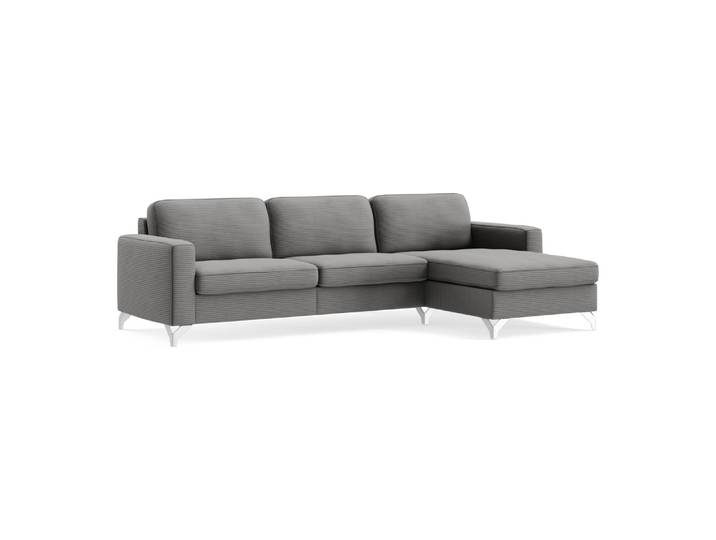 Ecksofa Classica Plus-8011, Johann Jakob, cord dark-grey, Textil