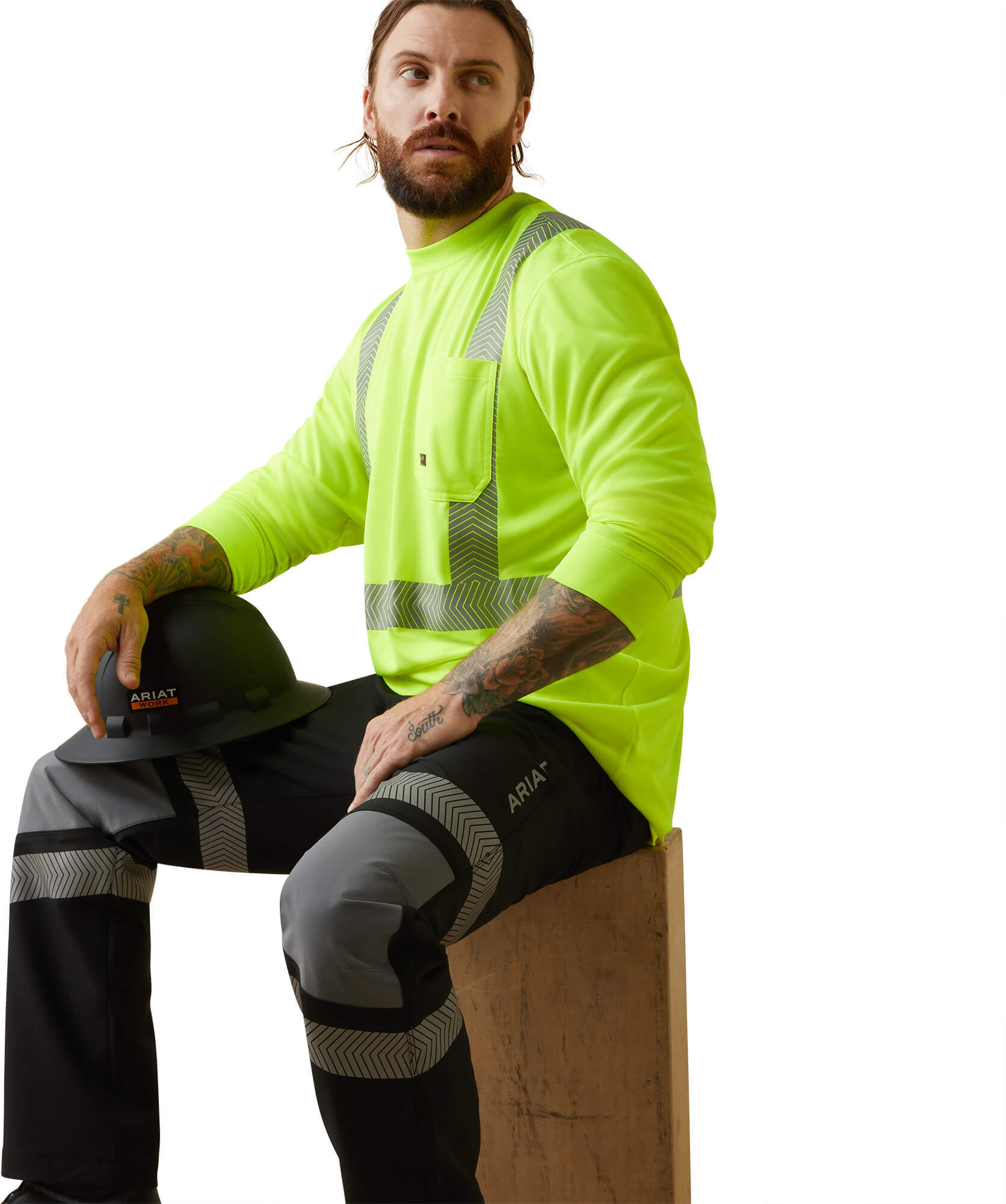 Men's Rebar Hi-Vis ANSI T-Shirt in Hi Vis Yellow, Size: 2XL by Ariat