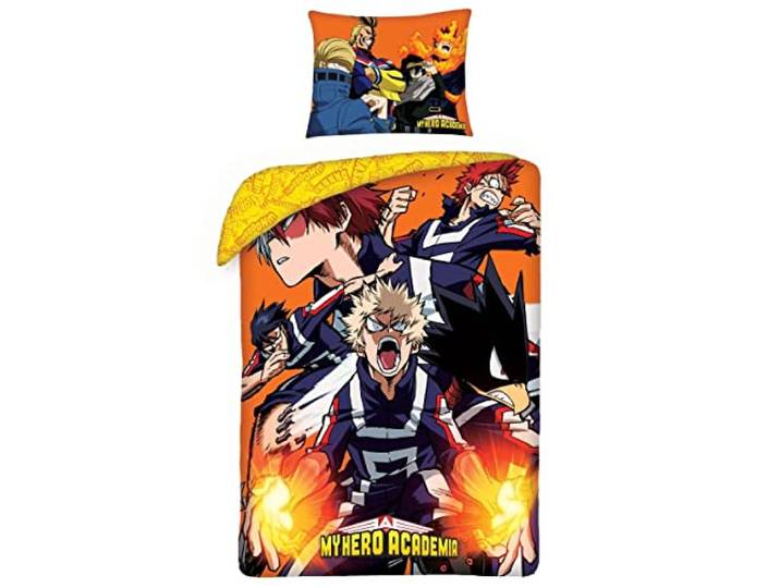 Halantex My Hero Academia Beddengoed 100% katoen, omkeerbaar dekbedovertrek 140 x 200 cm + kussensloop