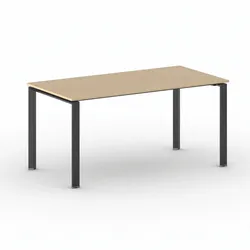 Konferenztisch PRIMO INFINITY 160x80 cm, schwarzes Metallgestell, Buche