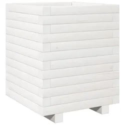 Helloshop26 - Hochbeet für Pflanzen und Blumen Terrasse oder Garten 40 x 40 x 49,5 cm massives Kiefernholz weiß 02_0037567