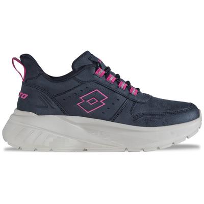 Sneaker LOTTO, Damen, Gr. 39, blau (navy, pink), Synthetik, Schuhe Sneaker, - ohne Bücken und Schnüren