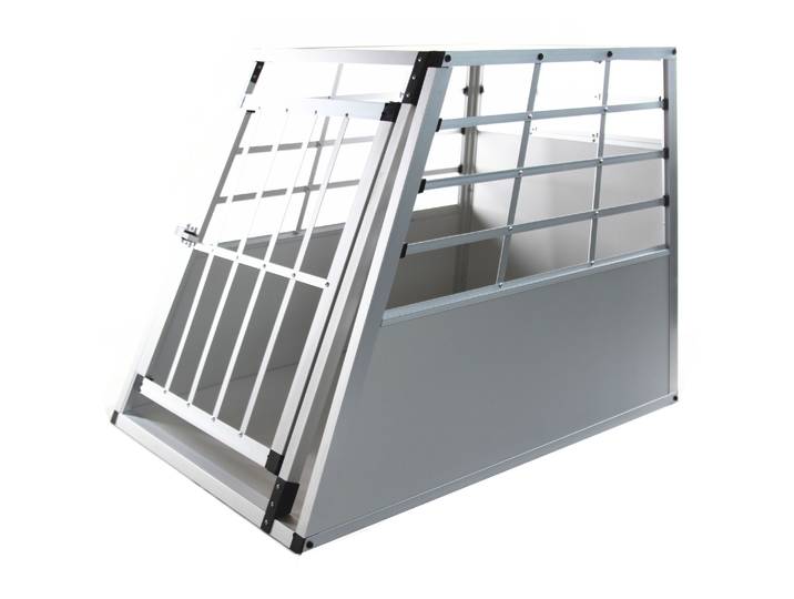 Hundebox Alu M grau