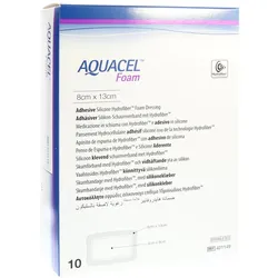 Aquacel Foam Adhäsiv 8x13 cm Verband 10 St