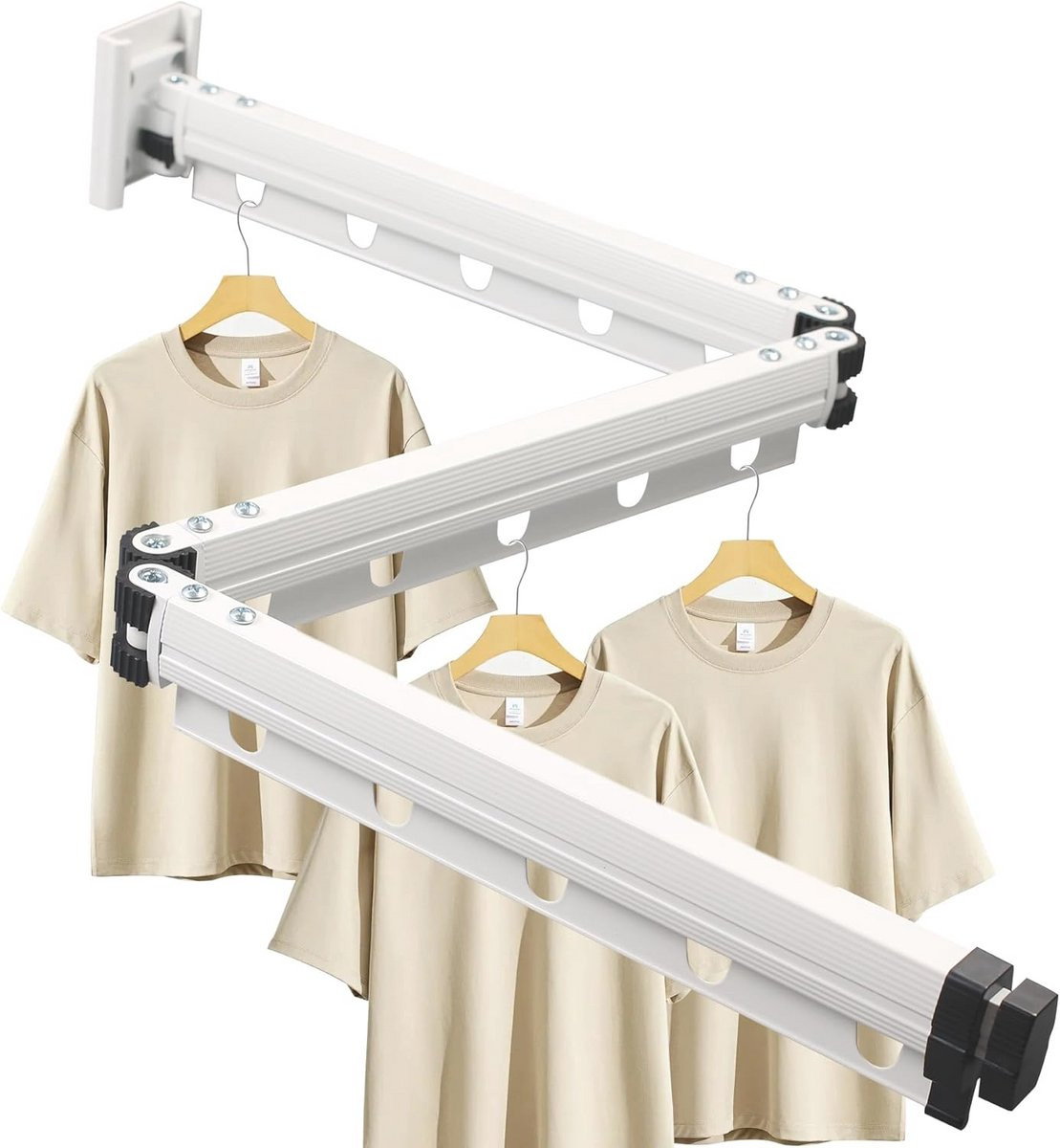 Opvouwbaar wanddroogrek voor kleding met 360 graden rotatie voor keuken, badkamer of balkon