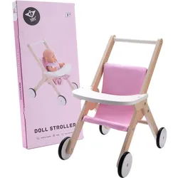 Engelhart Puppenwagen aus Holz - Rosa