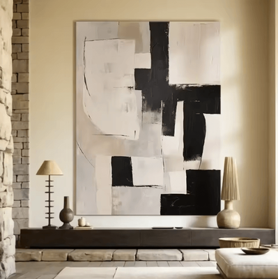 Inspire Curations Large Beige Textured Abstract Canvas Minimalist Neutral Wall Art Decor c 30x40cm