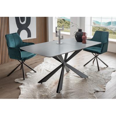 Esstisch PAROLI, schwarz (schwarz, grau marmoriert), B:160cm H:76cm T:89cm, Tische, Esstisch, Keramiktischplatte