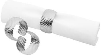 Classic Touch "Set of 6 Silver Napkin Rings - 2.5"""