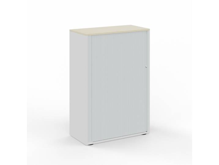Rollladenschrank Tradingzone GO Swiss 80.0 x 40.0 cm, 3 Ordner hoch, Weiss/Ahorn, Neu - Optimale Raumnutzung