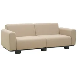 Gartensofa Bolster 2,5-Sitzer, Aluminium & Teddy-Stoff, Beige