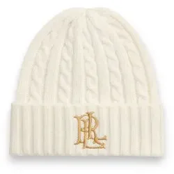 Lauren Ralph Lauren für Damen. 454P23505002 Mütze in Zopfmuster mit Logo
beige (OSFA), Weiß, Lässig, Stoff