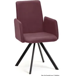 ARMLEHNSTUHL drehbar (2er-Set) Denys 52x92x60 Schwarz/Marsala