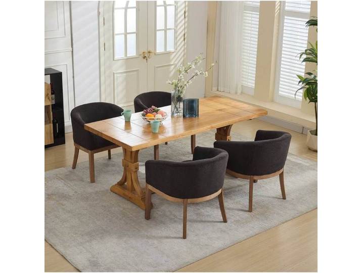 Chaise Salle A Manger Chenille Gris Chaise Tonneau FloraGrace Pour Cuisine Ou Bureau Montage Partiel 58 5x63x71cm