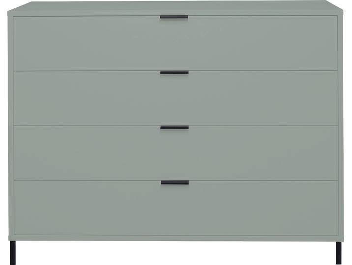 Kommode MÄUSBACHER Bonnie , grün (pine grün matt), B:119cm H:100cm T:45cm, Holzwerkstoff, Sideboards, Kommode, Kommode mit Quadratgestell