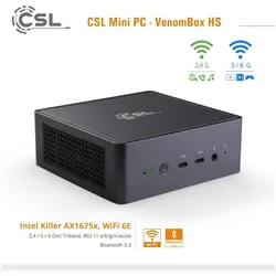 CSL Computer Mini-PC (HTPC) VenomBox 8845HS () AMD Ryzen 7 8845HS 32 GB RAM 1000 (1000 GB, 32 GB), PC, Schwarz