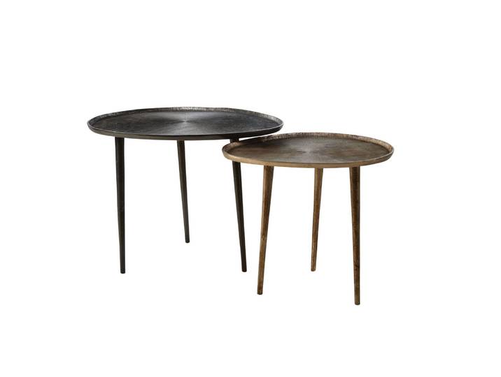 Bouts de canapé en aluminium noir et bronze (x2)