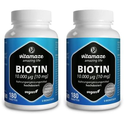 Biotin 10 mg hochdosiert vegan Tabletten 2x 2x180 St