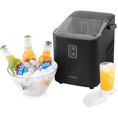HYUNDAI Eiswürfelmaschine "HYUICEM12B", schwarz, B:22cm H:27cm T:30cm, Eiswürfelbereiter, Herausnehmbarer Eisbehälter