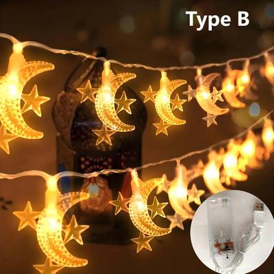 Shop Station Moon & Star LED String Lights USB & Battery Powered Fairy Lights For Bedroom, Wedding & Holiday Decor b