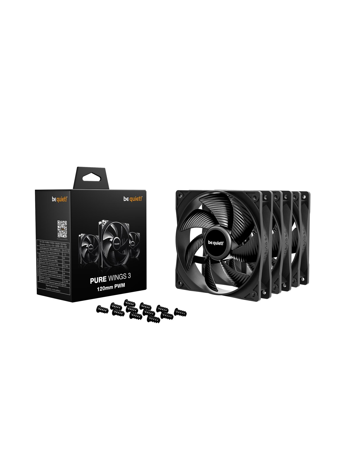 be quiet! PURE WINGS 3 120 (3-pack) - Gehäuselüfter - 120mm - Schwarz