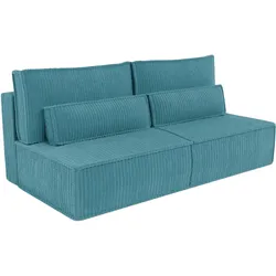 BETTSOFA LINO Blau Kordstoff mit Schlaffunktion