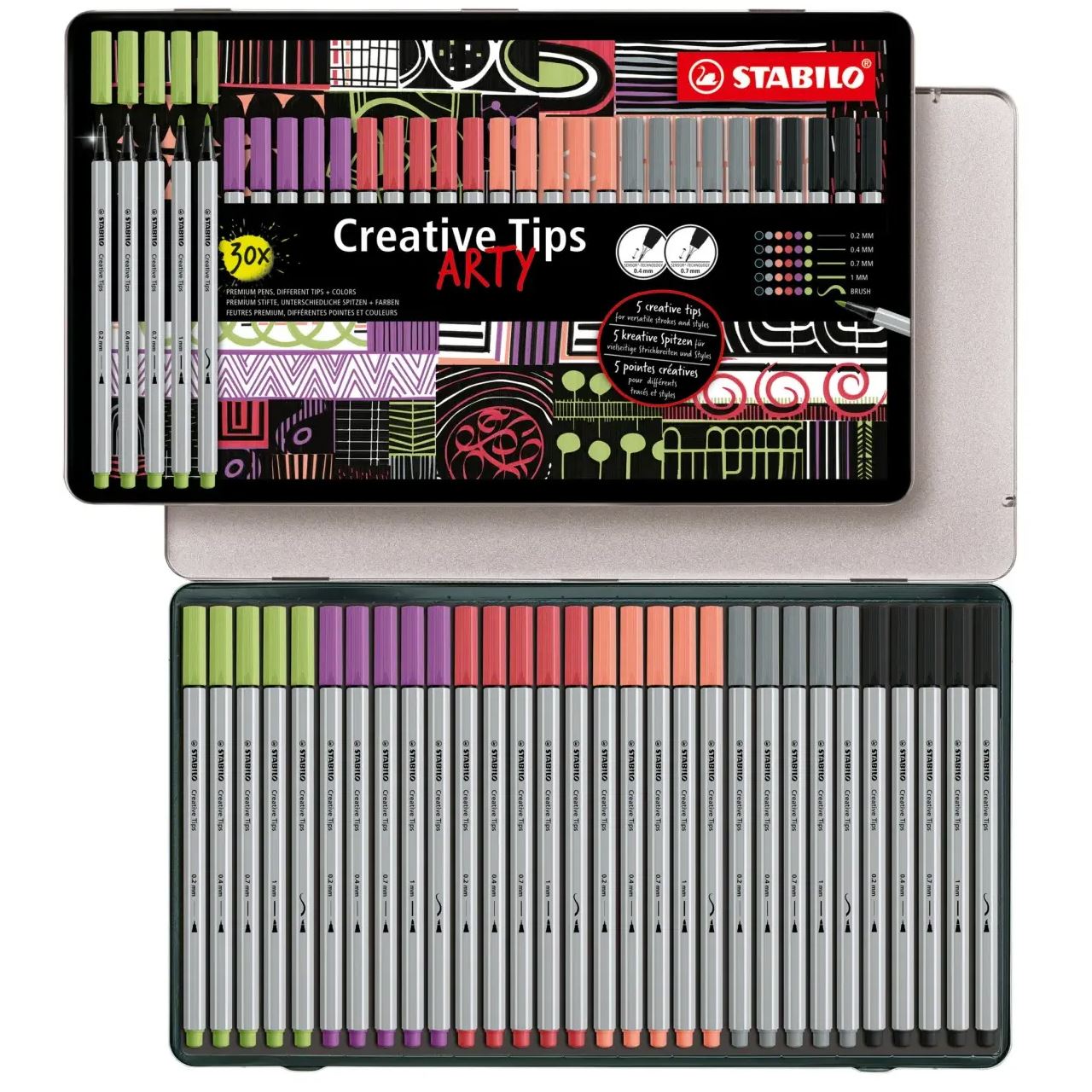STABILO ARTY PASTEL Filzstifte farbsortiert, 30 St.