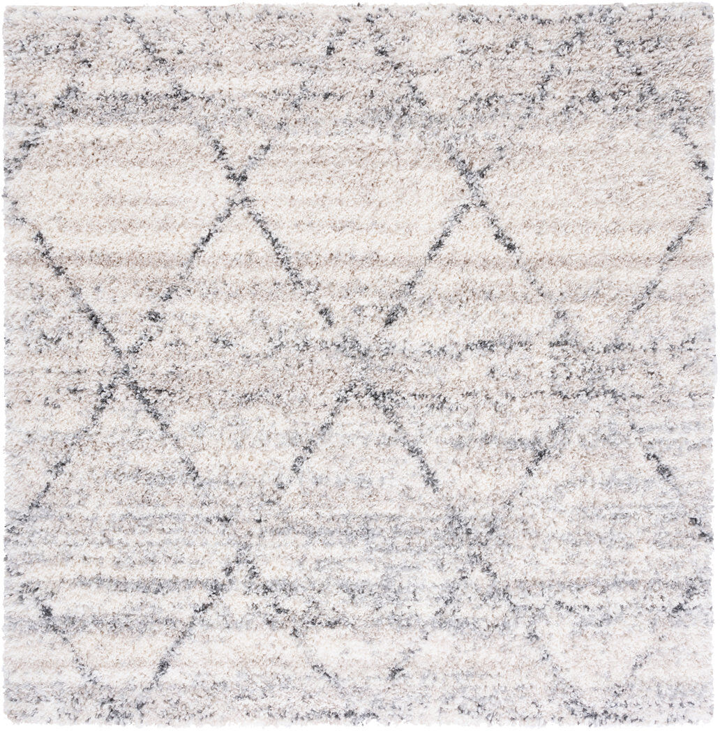 Gracie Oaks Ockton Geometric Area Rug Gray Square 201cm