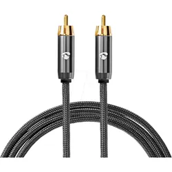 N CATB24100GY50 - Subwoofer Kabel, Cinch Stecker auf Stecker, 5 m