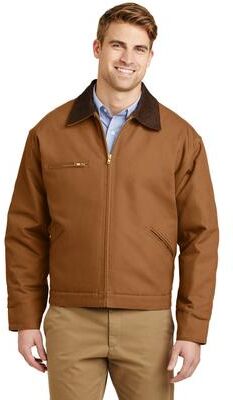 CornerStone J763 Duck Cloth Work Jacket in Brown size Small   Cotton