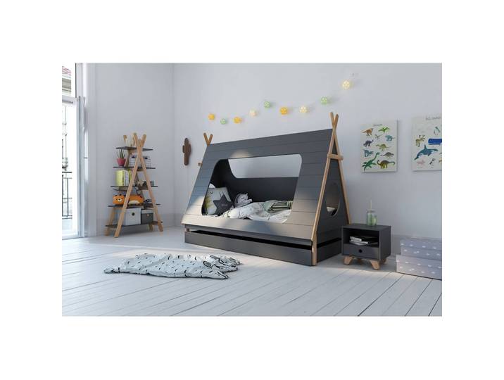 Table de chevet Lian 40 x 40 x 35cm Gris