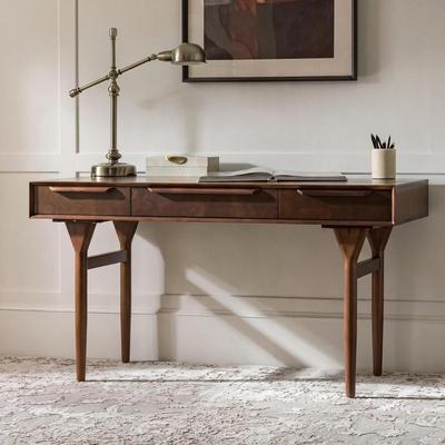 HULALA HOME Bertha Mid-century Desk With 3 Drawers
