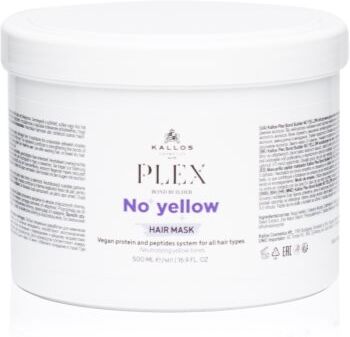 Kallos Plex No Yellow máscara para cabelo neutraliza tons amarelados 500 ml. Plex No Yellow