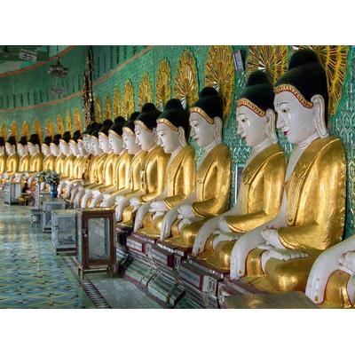 Fototapete PAPERMOON "U Min Thonze Buddhas", bunt, B:5m L:2,8m, Vlies, Tapeten
