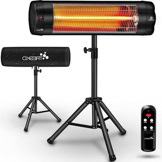 TRESKO Infrarood warmtestraler terrasverwarmer 2500 Watt Zwart