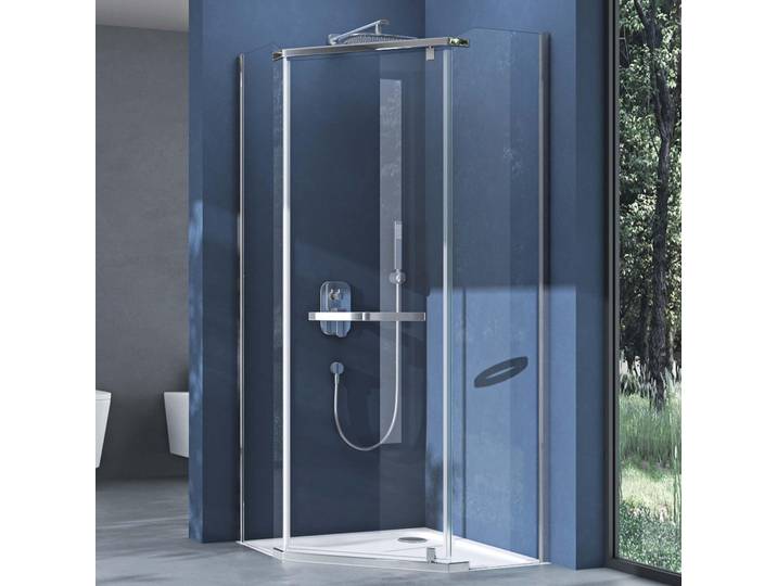 doporro Paroi de Douche Pentagonale Transparent Montage Réversible 100x100 Pare Douche en angle Cabine de Douche Ravenna8 100x100x195cm